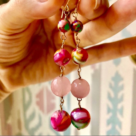 NWOT Anthropologie Exquisite Bead & Crystal Earrings - Picture 5 of 8